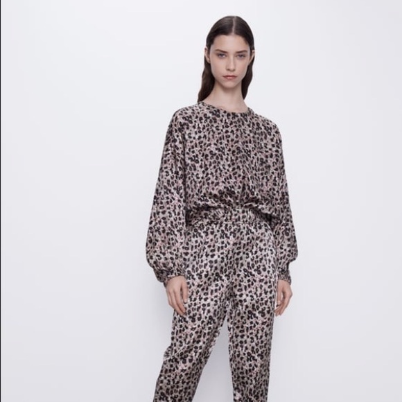 Zara | Sateen Leopard Top Oversized Size XS New With Tags - Picture 10 of 11